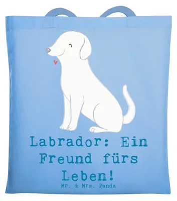 Produktbild von Mr. & Mrs. Panda festivaltasche Labrador Freund - Sky Blue - Geschenk, energiegeladener Hund, Apportieren, Einkaufstasche, verspielter, Uni Tasche, loyaler, Hunderasse