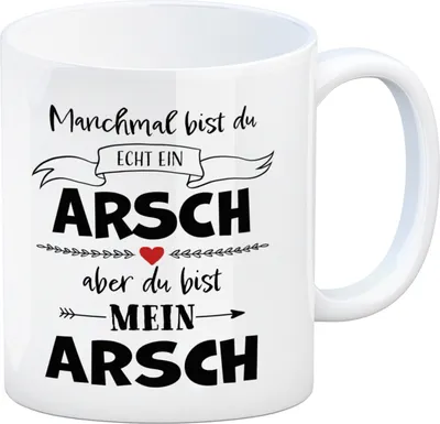 Produktbild von Manchmal bist du echt ein Arsch Kaffeebecher zum Valentinstag