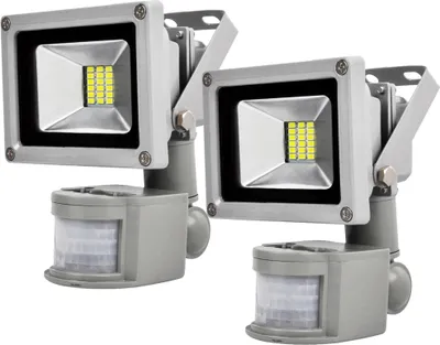 Immagine prodotto di Greenmigo 2x 20W SMD Proiettore con sensore di movimento, faretto LED bianco freddo, IP65, lampada LED impermeabile, applique, illuminazione diffusa, illuminazione da esterno, lampada da giardino LED, faretto da esterno