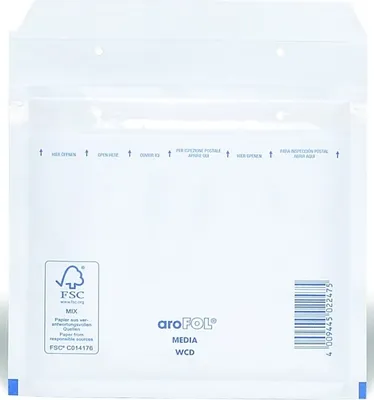 Produktbild von aroFOL Luftpolstertaschen CD, 180x165 mm, weiß, 100 Stück