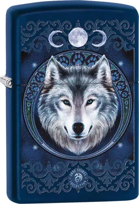 Zdjęcie produktu dla Zapalniczka Zippo granatowa Anne Stokes Wolf Moon 60003924 z motywem wilka