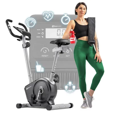 Produktbild von Hop-Sport Heimtrainer Fahrrad HS-2050H Sonic, Hometrainer für Zuhause mit Magnetwiderstand & 8 Stufen, Fitnessbike mit Pulsmessung und LCD-Display