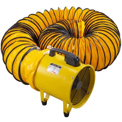 Produktbild von VEVOR Baulüfter 320 W Axialventilator, 1900 U / min & 2800 U / min Axialgebläse, 250 mm Durchmesser Windmaschine mit 10 Meter PVC Schlauch, Industrieventilator für Kühlung & Wasserschadensanierung