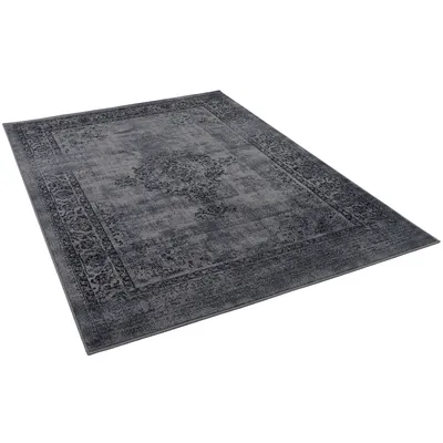 Produktbild von Designer Kurzflor Teppich Moderne Muster, Größe:80x150 cm, Design:Vintage Anthrazit