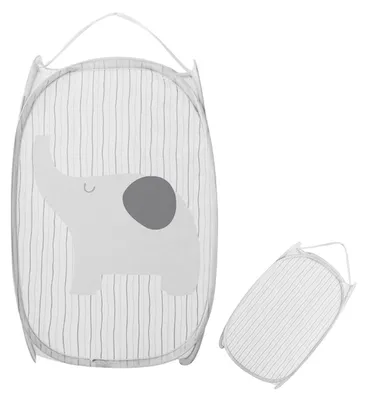 Faltbarer Waschkorb aus Netzstoff, 50x30x30 cm, 45 L, grau