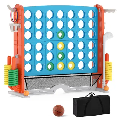 Produktbild von 4-in-1 Jumbo-Spielset: Vier gewinnt, Basketball, Ringwerfen, Golf