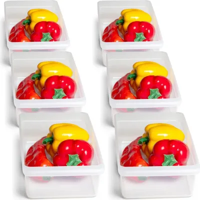 Immagine prodotto di Novaliv 6x organizer per frigorifero 30,5 x 7,5 x 16 cm senza BPA Germany Facile da pulire Conservazione per la cucina a prova di cibo Sistema di organizzazione per la cucina lavabile in lavastoviglie