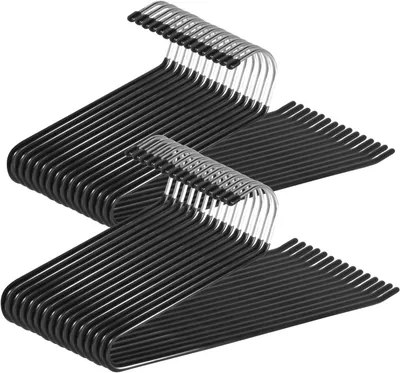Produktbild von Hosenbügel 30er-Set, schwarz, Metall, rutschfest, für Hosen