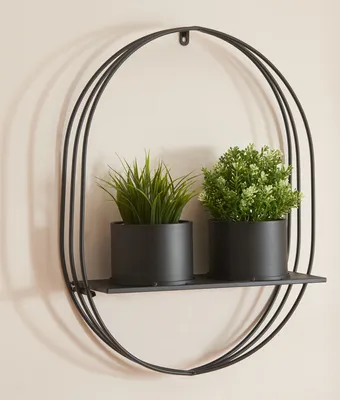 Produktbild von Pflanzregal ’Vestby’ mit 2 Töpfen Metall 61 x 46,5 x 15 cm Schwarz