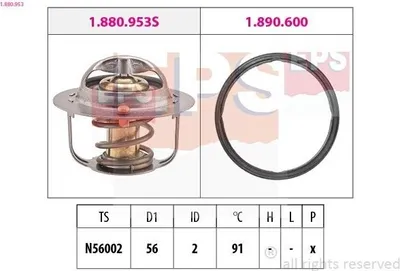 Produktbild von EPS Thermostat Kühlmittel 91°C für SUBARU FORESTER (SH) IMPREZA Schrägheck (GR, GH, G3) IMPREZA Stufenheck (GR)