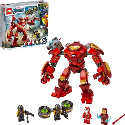 Produktbild von LEGO 76164 Marvel Avengers Iron Man Hulkbuster vs. A.I.M.-Agent, bewegliche Mech Figur, Spielzeug für Kinder, Actionfigur