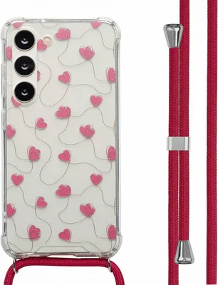 Produktbild von imoshion Design Hülle mit Band Samsung Galaxy S23 - Dusty Rose Connected Hearts