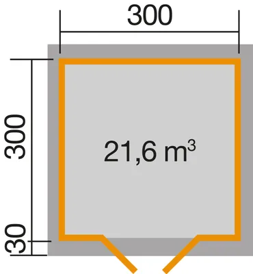 Produktbild von WEKA 158.3030.00.00 Premium Gartenhaus/Blockbohlenhaus Avantgarde mit 3 Oberlichtern /Doppeltür ; Größe: 1 ; Farbgebung: Naturbelassen ; Wandstärke: 28 mm ; Maße (LxBxH): 330 cm x 300 cm x 281 cm ; Seitenwandhöhe: 215 cm