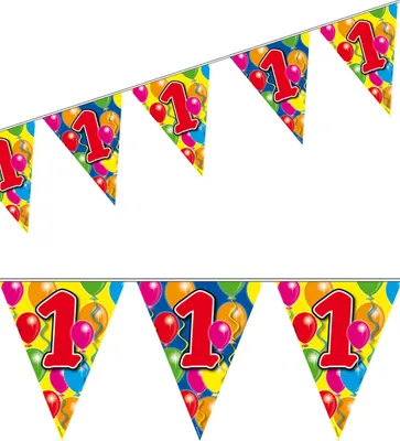 Produktbild von 1. Geburtstag Wimpel-Girlande Party-Deko bunt 10m