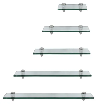 Produktbild von Ikodm Glasablage Bad 30x10 cm Klarglas Wandregal Badezimmer Glasablage ESG Sicherheitsglas rostfrei