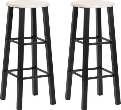 Zdjęcie produktu dla zestaw 2 stołków barowych MDF 30 x 70 x 30 cm czarny