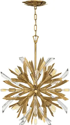 Produktbild von Hängelampe Metall E14 H: max. 375,3 cm Kristall in Gold Modern Pendelleuchte