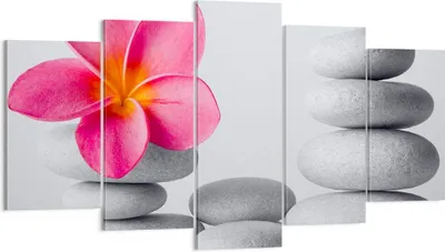 Produktbild von Bild auf Leinwand - Leinwandbild - Spa buddhismus ruhig blume - 160x85cm - Wand Bild - Wanddeko - Leinwanddruck - Bilder - Kunstdruck - Wanddekoration - Leinwand bilder - Wandkunst - EA160x85-2304
