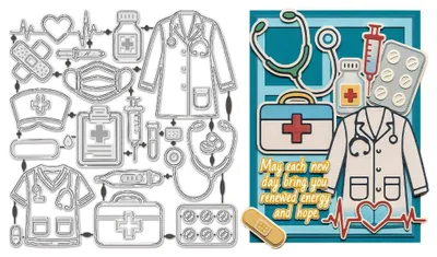 Image de Schneidedüsen-Set - 29-teilig aus Metall für Prägeschablonen - Bastelbedarf für Kartenherstellung und Scrapbooking