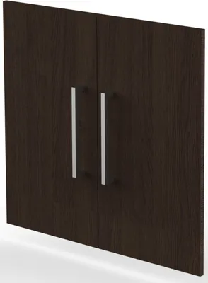 Produktbild von Flügeltüren-Vorbausatz, BxH 760x700 mm, 2 OH, Edelstahlgriffe, Schloss, wenge