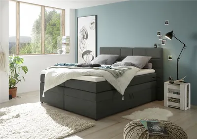 Produktbild von Boxspringbett 180x200 cm mit Bettkasten Hotelbett in Soro anthrazit TEREZIN-09