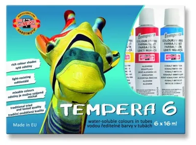 Zdjęcie produktu dla Zestaw farb TEMPERA 6, Koh-I-Noor / 6 szt x 16 ml