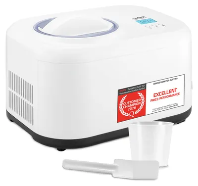Immagine prodotto di TZS First Austria - Macchina per il ghiaccio 1 L 100 W - con compressore e funzione di mantenimento del freddo - Bianco
