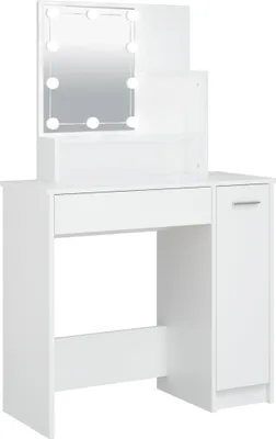 Obrázok produktu pre Toaletný stolík s LED biely 86,5x35x136 cm