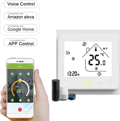 Produktbild von Wi-Fi Smart Thermostat Temperaturregler APP-Steuerung 5A Kompatibel mit Alexa / Google Home Wasser-Fussbodenheizung fuer Zuhause šC Weiss