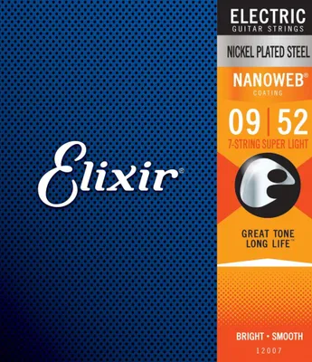 Produktbild von Elixir 12007 Nanoweb - Nickel, 7-string super light (009-052)