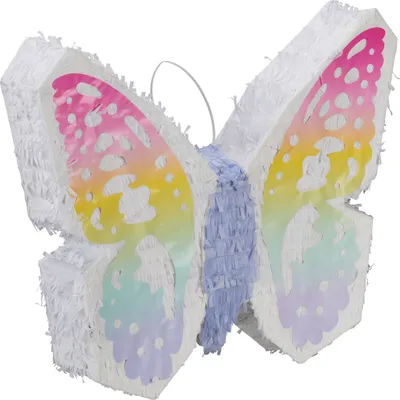 Obrázok produktu pre Relaxdays Piñata motýľ, na naplnenie, narodeniny pre dievčatá, na zavesenie, detská piñata, rozmery 48 x 58 x 10 cm, farebná