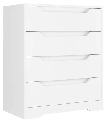 Obrázok produktu pre Komoda s 4 zásuvkami, biela, rozmer 69x39x82 cm