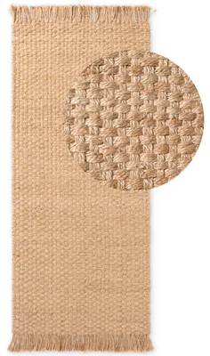 Image de Tapis en jute Hanse Home, modèle Dhaka, fait à la main, en fibres naturelles, couleur or naturel