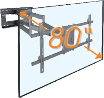 Produktbild von myWall H 27-2 X, 106,7 cm (42"), 2,03 m (80"), 100 x 100 mm, 800 x 400 mm, 10 - 5°, Schwarz