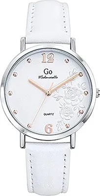 Produktbild von Damen Armbanduhr Girl Only Mademoiselle Blumen Design Weiß Lederarmband Quarz Uhr UGO699450