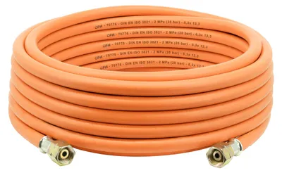 Gasschlauch Gummi 10 m, 3/8 Zoll LH, 20 bar, -30 bis +70 °C