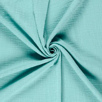 Musselin Slub Double Gauze ab 1x1,3m Leinenoptik uni hellblau