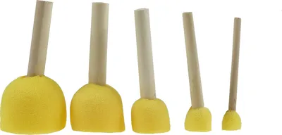 Schaumstoff Pinsel oder Schwamm Set gelb