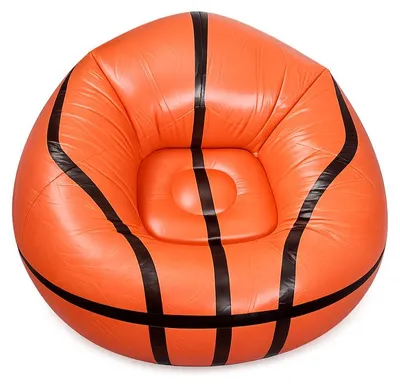 Image de Verk 27759 : Fauteuil gonflable en forme de ballon de basket, 60 x 95 cm, couleur orange