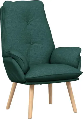 Image de vidaXL Fauteuil vert foncé 69 x 74 x 93 cm Tissu et contreplaqué
