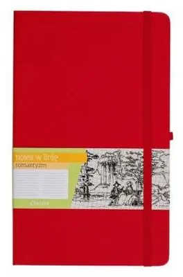 Produktbild von Notes A6 kieszonkowy z gumką Romantyzm linia czerwony