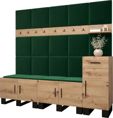 Produktbild von Garderobe ARTIN Set 8 mit gepolsterten Paneelen Industrial Design