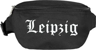 Produktbild von Leipzig Bauchtasche - Altdeutsch bedruckt - Gürteltasche Hipbag Schwarz