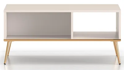 Produktbild von Selsey SELGIN - Couchtisch rechteckig mit Ablage - 90x60 cm - Greige