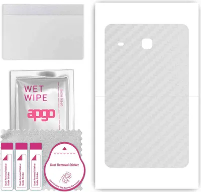 Produktbild von apgo Rückseite Schutzfolie, Skin, kompatibel mit Samsung Galaxy Tab J, Hinten Displayschutzfolie aus Vinylfolie, kratzfest, einfache Montage - Transparenter Kohlenstoff