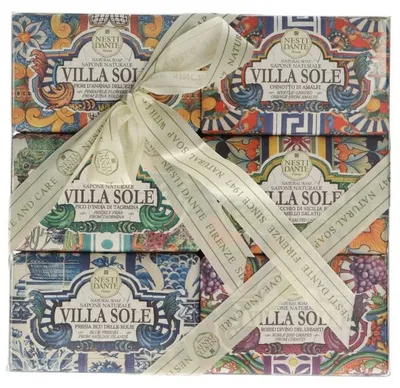 Image de Nesti Dante Coffret Cadeau de Savons Villa Sole, 6 x 150 g, Savons Végétaux Naturels, Végan et Non Testé sur les Animaux