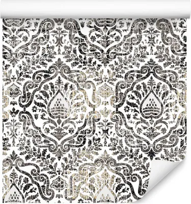 Zdjęcie produktu dla Tapeta ornamenty w stylu vintage Ozdoba ścienna z modnym efektem 3D