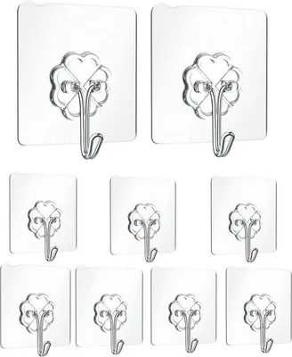 Produktbild von Famanu Selbstklebende Haken Set von 9 - Multifunktionale Haken für Schlüssel, Küchenutensilien und Handtücher