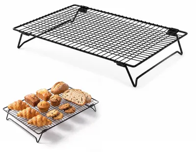 Produktbild von Abkühlgitter - Stapelbar - Zum Backen, Braten und Grillen - 34 x 24 x 5,7 cm