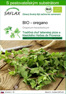 Obrázok produktu pre SAFLAX - BIO - oregano - Origanum heracleoticum - 1500 Semená - S pestovateľským substrátom bez klíčkov